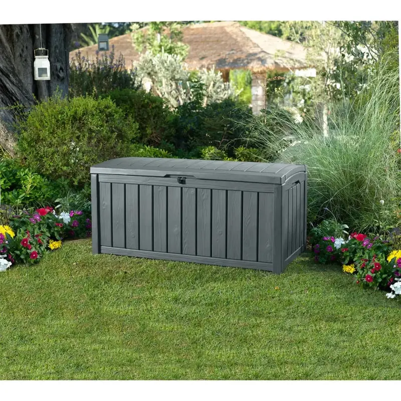 Glenwood 390L Weather-Resistant Resin Garden Storage Box – Two-Seater Bench Design | KETER
