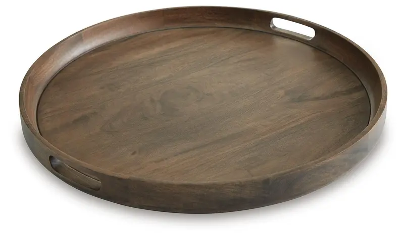 Gray-Brown Webbworth Serving Tray with Handles