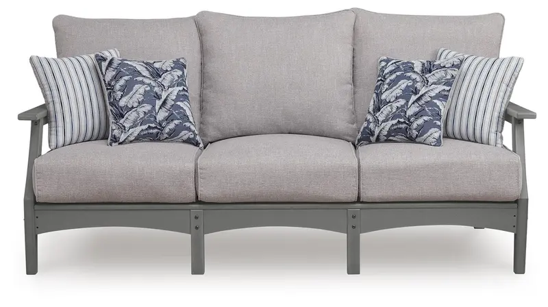 Gray Lone View Bay Sofa with Removable Cushions