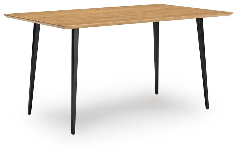 Gretlynn Black and Natural Wood Rectangular Dining Table