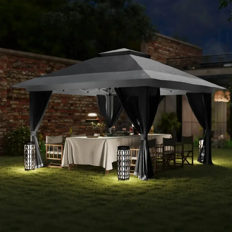 Grey Pop-Up Gazebo with Full Accessory Kit – 3.6 x 3.6m Instant Shelter