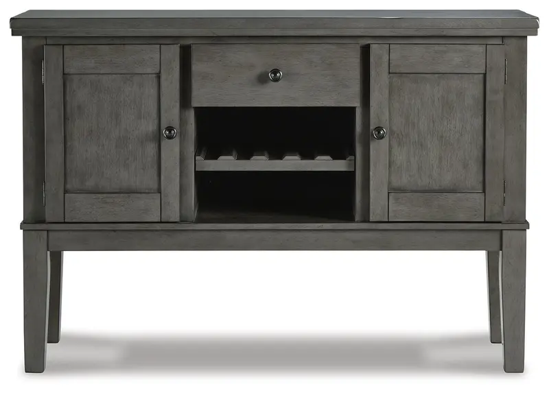 Hallanden Gray Modern Dining Room Server with Storage Cabinets