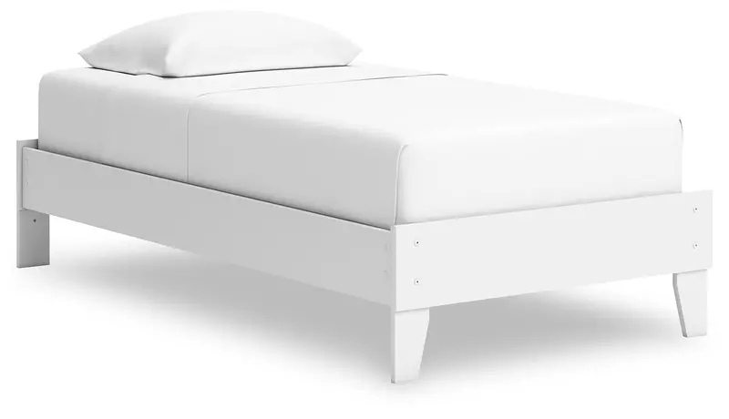 Hallityn White Twin-Sized Low-Profile Platform Bed