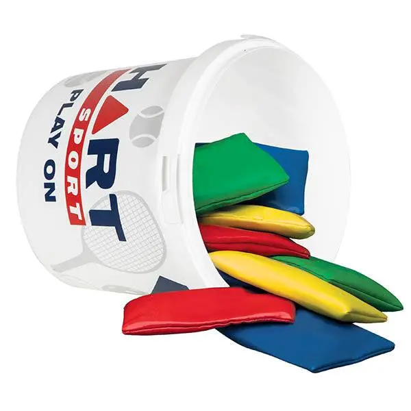 HART Flat Bean Bag Bucket – Bulk Set for Physical Education Classes
