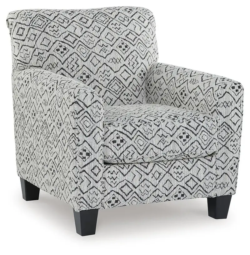Hayesdale Black-and-Cream Upholstered Accent Chair