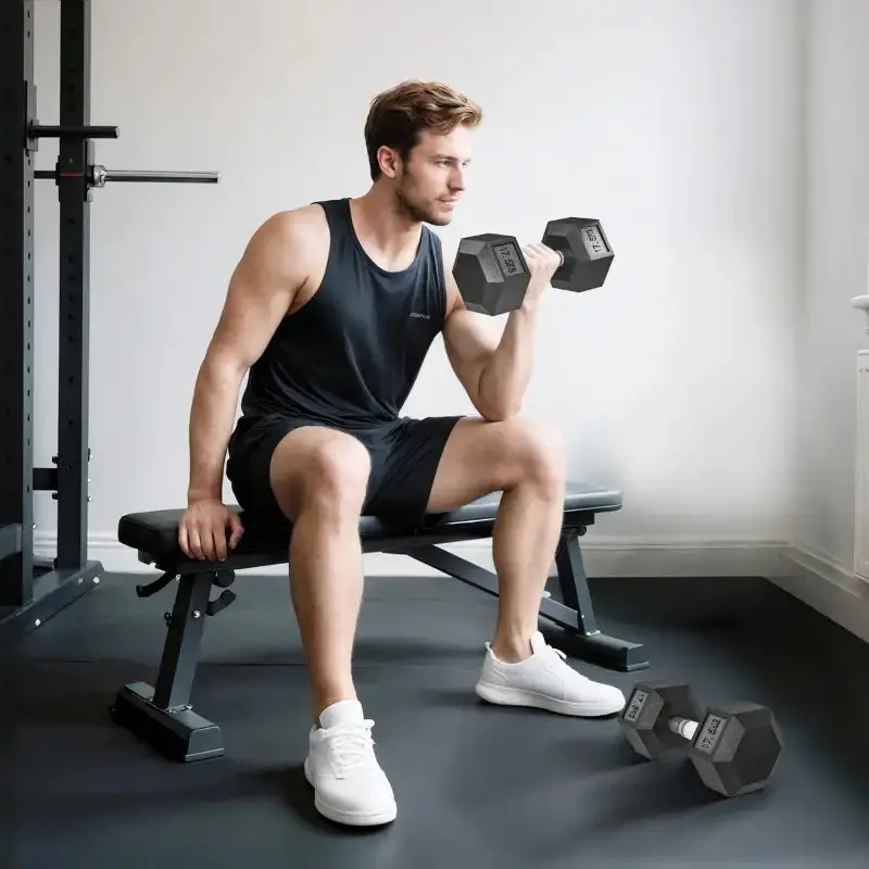 Heavy-Duty 35 kg Hex Dumbbell Pair – Rubber-Coated Steel Weights for Home or Gym Use | HOMCOM