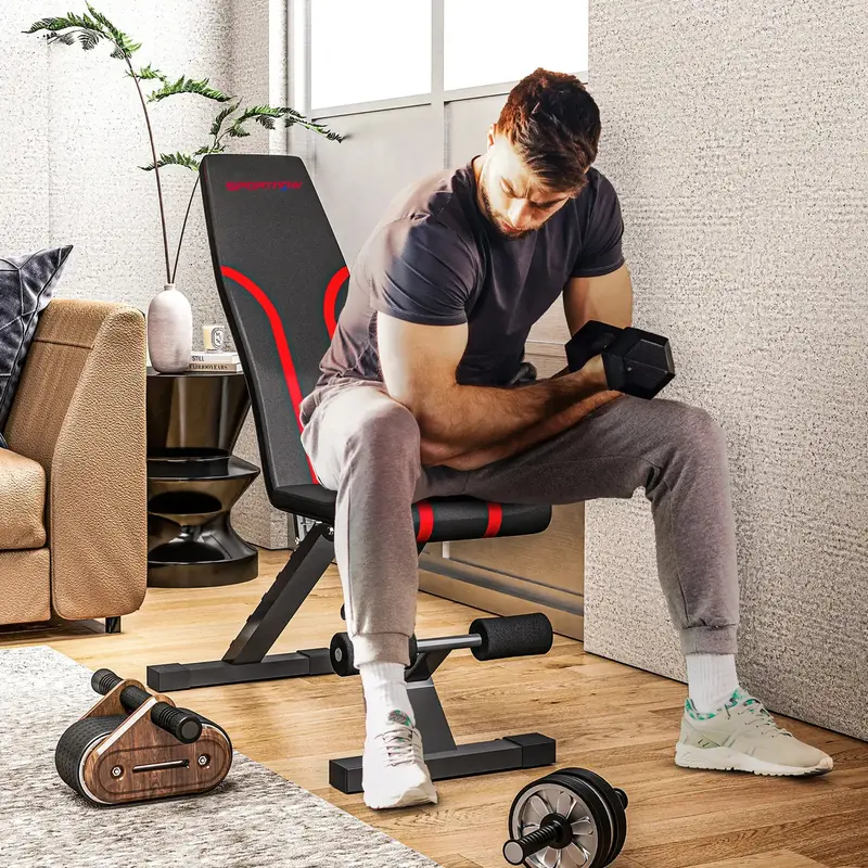 Heavy-Duty Adjustable Folding Weight Bench – 6 Backrest + 4 Seat Positions, 250kg Max Load by SPORTNOW