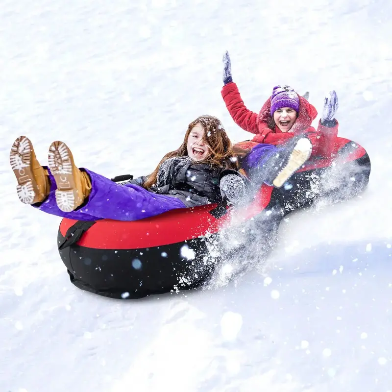 Heavy-Duty Red Two-Person Snow Tube – Puncture-Resistant 600D Canvas Cover