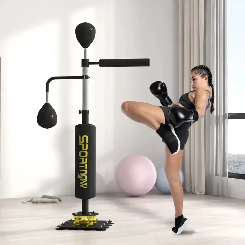 Height-Adjustable Freestanding Punching Bag – Reflex Bar Support (140–205cm Range)