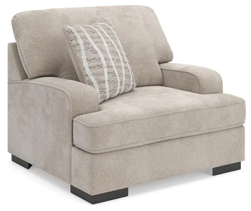 High Profile Taupe Chair-and-a-Half with Deep Seating Comfort