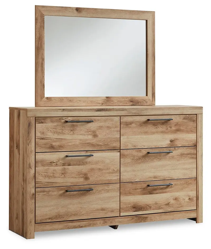 Hyanna Tan Brown Dresser and Coordinating Mirror Set