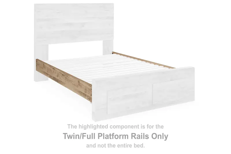 Hyanna Tan Brown Twin or Full Platform Bed Frame