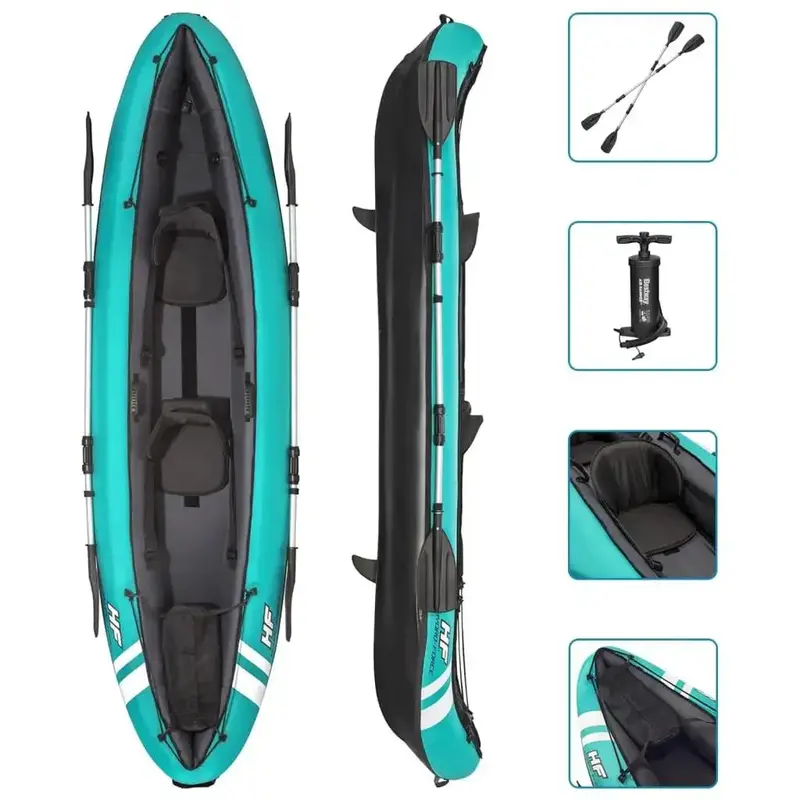 Hydro-Force Ventura X2 Two-Person Inflatable Kayak (330 cm) with Paddles & Pump