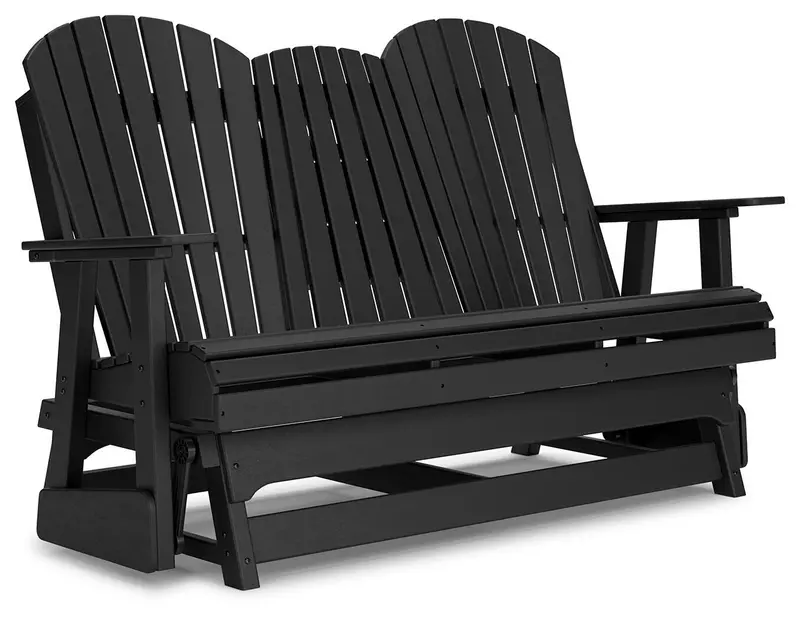 Hyland Wave Black Upholstered Glider Loveseat