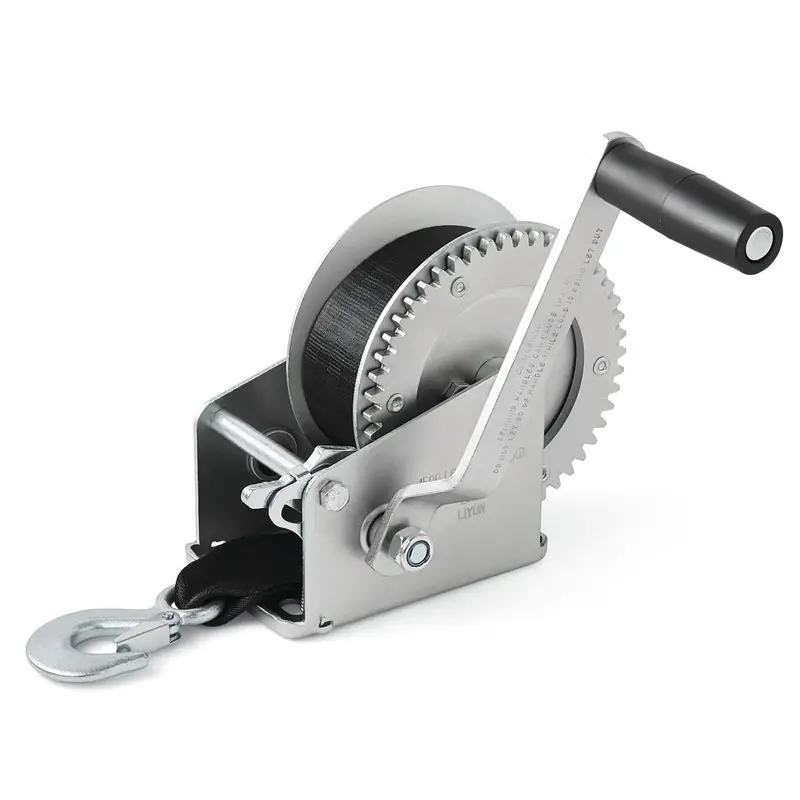 Hyper Tough 1500-Lb Capacity Trailer Winch – Carbon Steel, Automotive-Grade Manual Winch