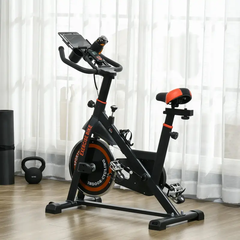 Indoor Exercise Bike with 8kg Flywheel – LCD Monitor & Variable Resistance – HOMCOM