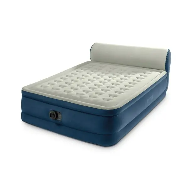 Intex Dura-Beam Deluxe Air Mattress – Queen Size, 18-Inch Raised, Built-In Pump