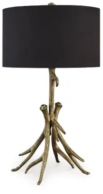 Josney Vintage-Inspired Antique Gold Metal Table Lamp – Single Item