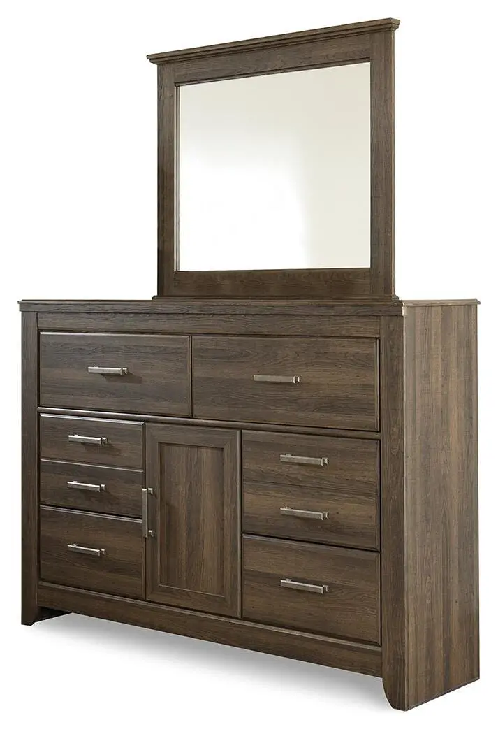 Juararo Dark Brown Dresser and Matching Mirror