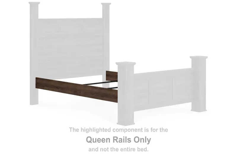 Juararo Dark Brown Queen-Size Bed Rails – Sturdy Platform Support