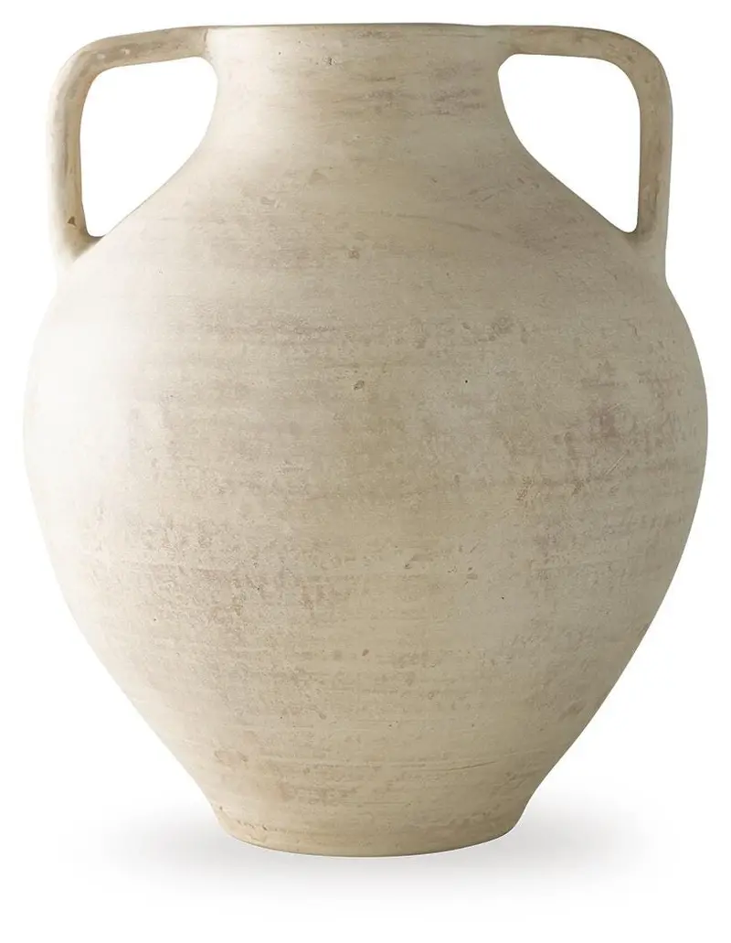 Justy Antique Beige Ceramic Table Vase