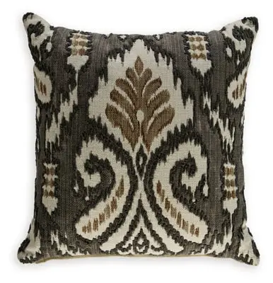 Kaidney Ivory Gray Gold Metallic Accent Pillow