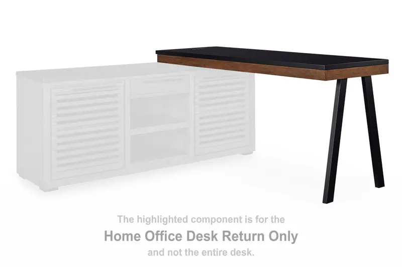 Kallari Warm Brown and Black Home Office Desk Return Extension