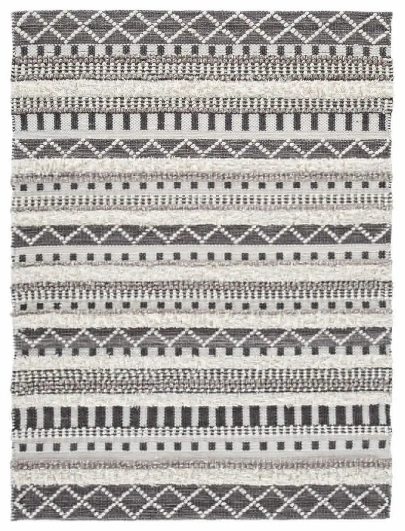 Karalee Ivory and Brown Area Rug – Medium Size