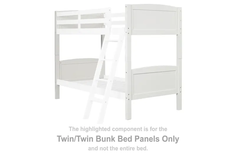 Kaslyn Twin Bunk Bed Panels – Modular White Wood Components for Custom Twin-on-Twin Builds