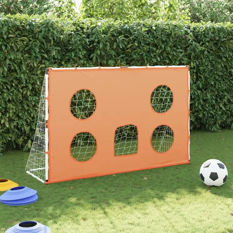 Kids Football Goal Set with Target Mat – 182x118cm Training System Includes Ball & Pump by VIDAXL