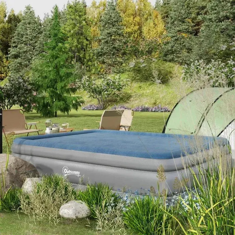 King-Size Inflatable Air Mattress – Built-In Pump & Carry Bag Included