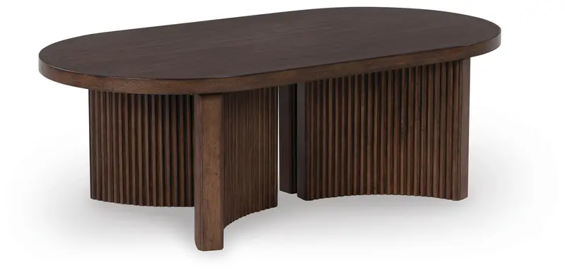 Korestone Dark Brown Oval Cocktail Table
