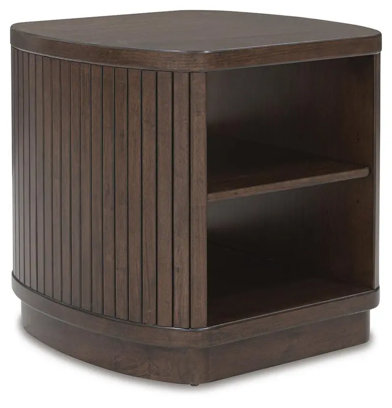 Korestone Dark Brown Square Cocktail Table with Solid Wood Top