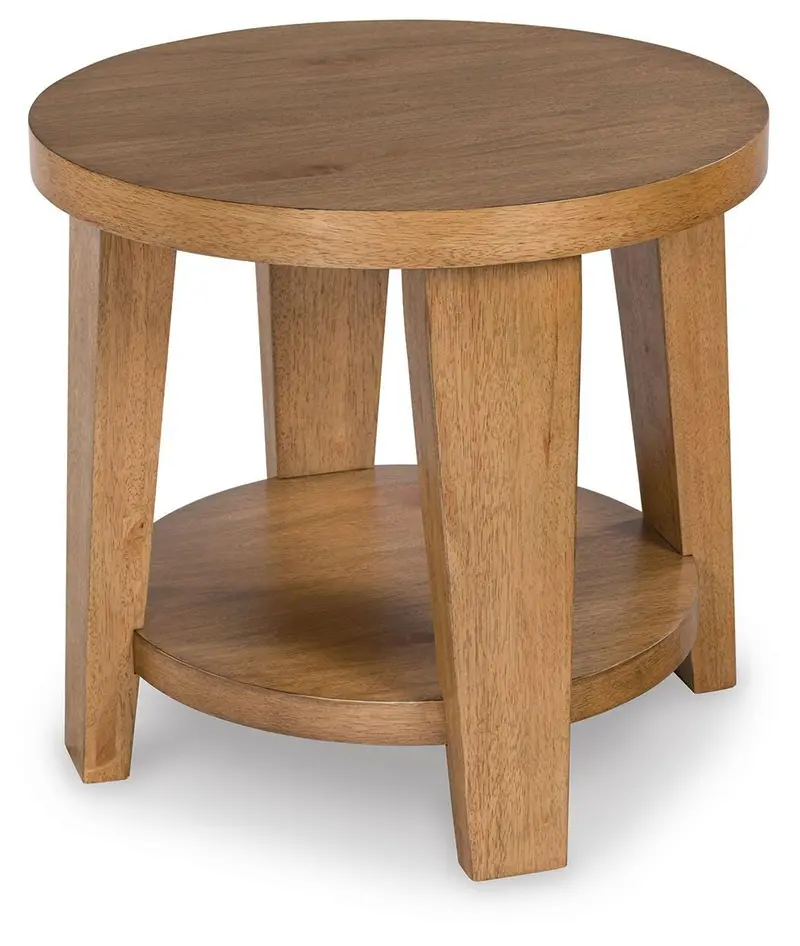 Kristiland Light Brown Round Accent Table for Cozy Interiors