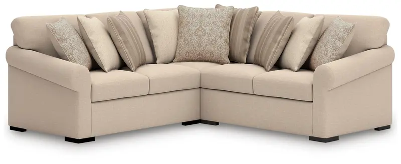 LadyMae Twill 3-Piece Sectional Sofa Set