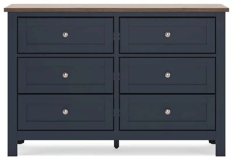 Landocken Dresser in Brown and Blue Two-Tone Design