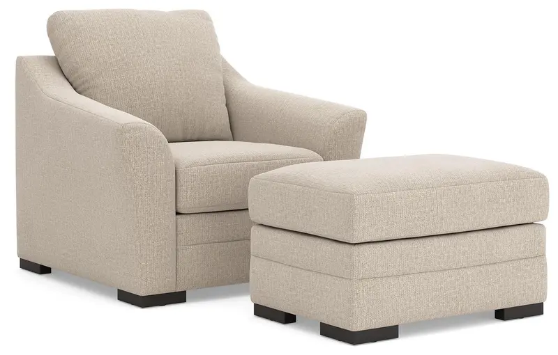 Lango Jute Accent Chair and Matching Ottoman