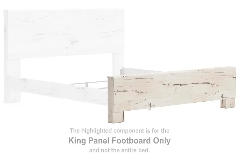 Lawroy Light Natural King Panel Footboard with Rustic Finish