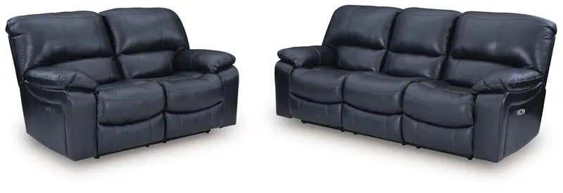 Leesworth Ocean Blue Sofa and Loveseat Set