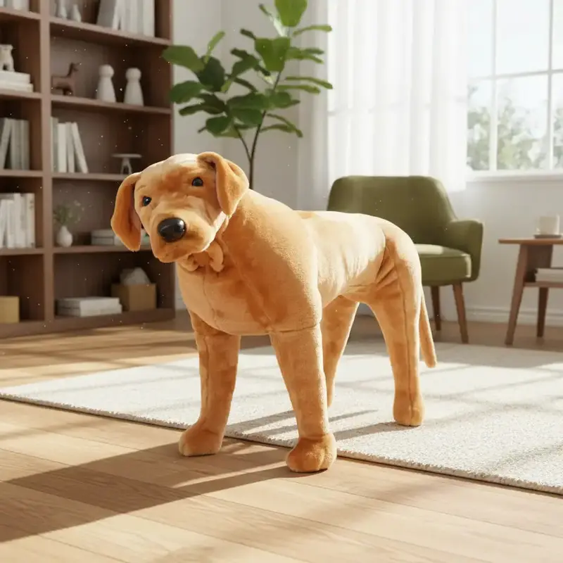 Lifelike 79cm Labrador Ride-On Plush – Steel-Frame Support & Realistic Detailing – VIDAXL