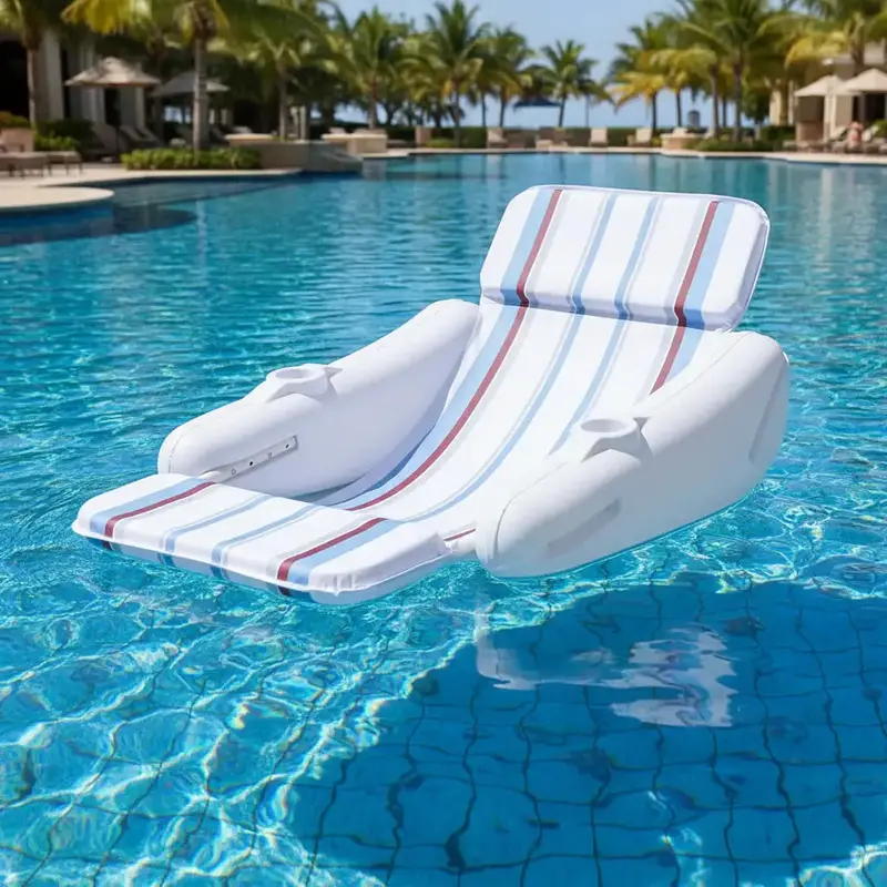 Luxury Inflatable Pool Lounger – Floating Lounge Chair with Built-In Cup Holders by VIDAXL