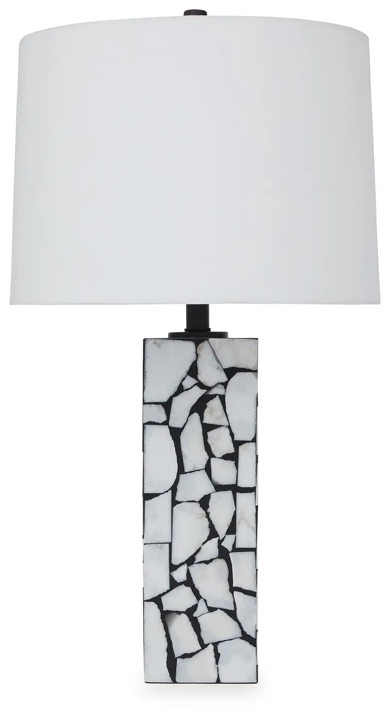 Macaria Contrast White and Black Marble Base Table Lamp – Single Unit