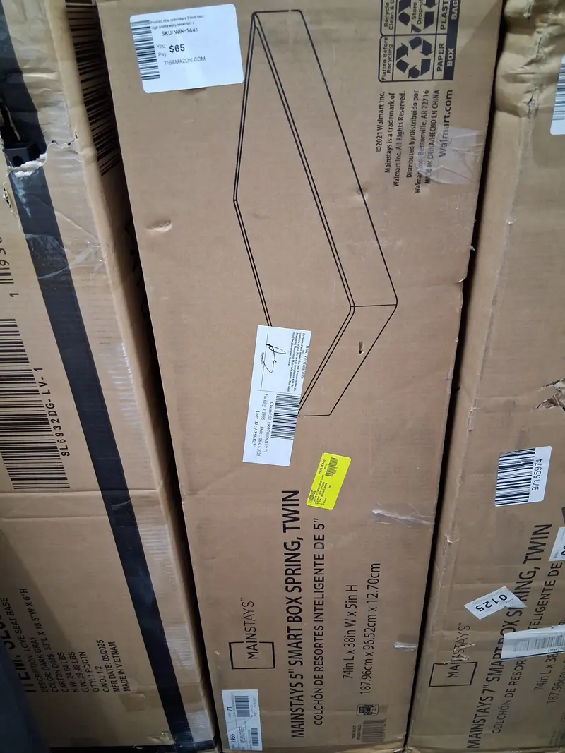 mainstays 5-Inch Twin High-Profile Smart Metal Box Spring – Tool-Free Setup, Space-Saving Support