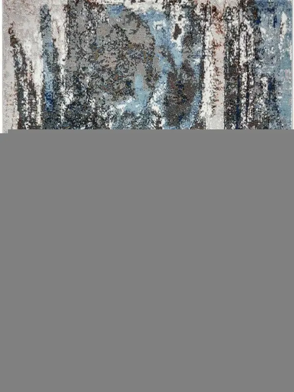 Marbled Blue, Gray & Aqua Abstract Rug – 5 ft x 8 ft Power-Loomed Floor Covering