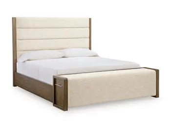 Marxmore Brown Upholstered Storage Footboard Bed
