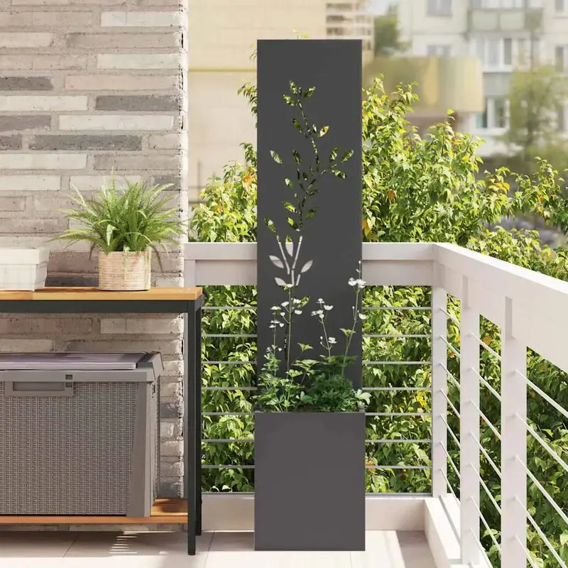 Matte Black Garden Privacy Screen – 140 cm Height, Minimalist Outdoor Design | VIDAXL