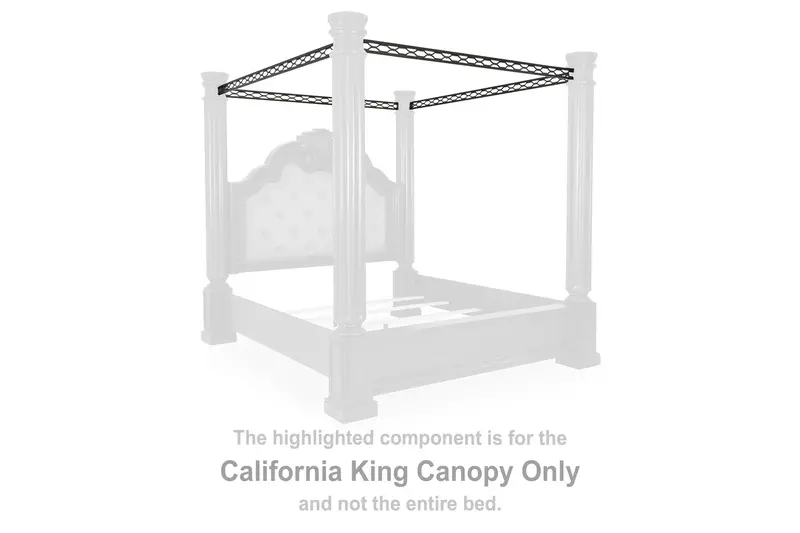 Maylee Dark Brown California King Canopy Bed Frame