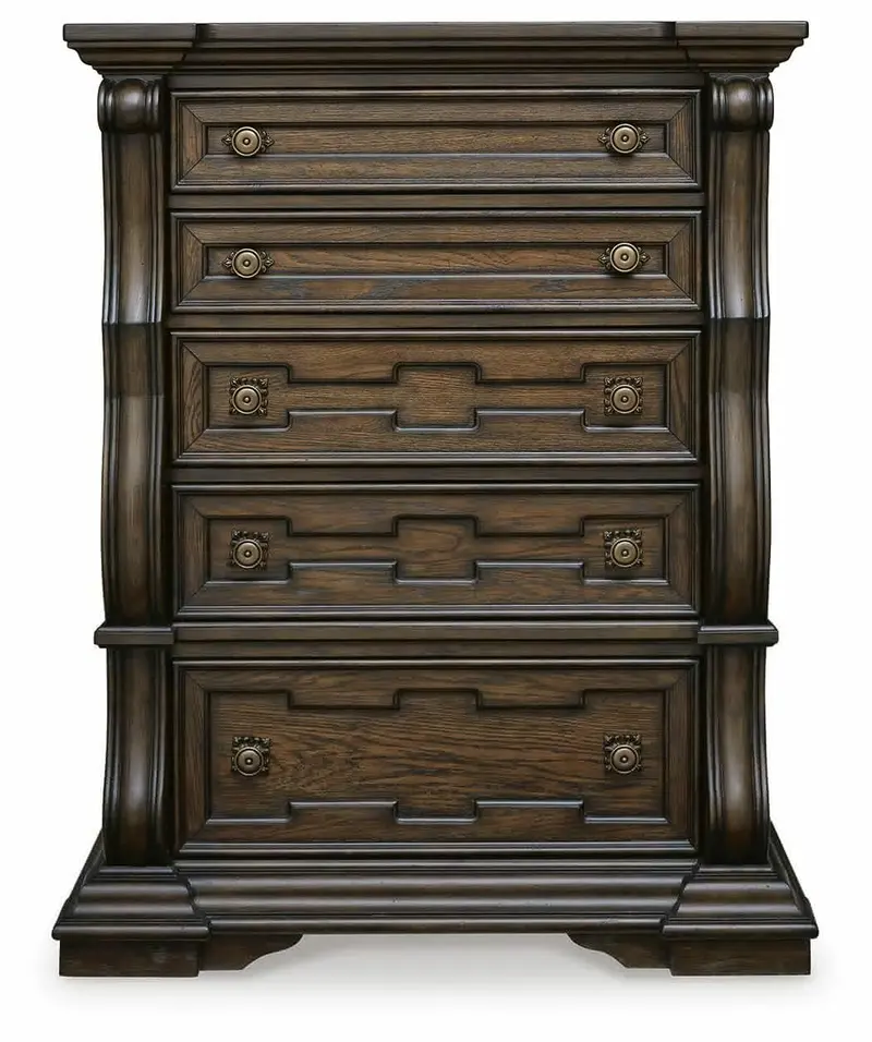 Maylee Dark Brown Five-Drawer Storage Chest