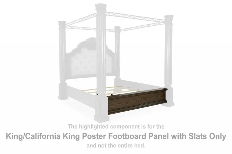 Maylee Dark Brown King or California King Poster Bed with Panel Design and Slats