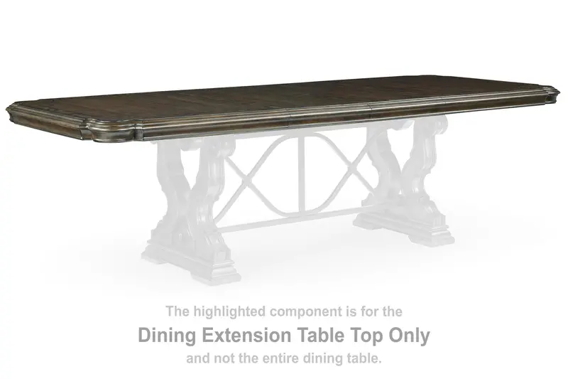 Maylee Dark Brown Rectangular Extendable Dining Table Top